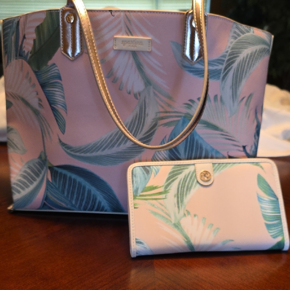 🏝 NWOT Spartina 449 Cabana Leaf Tropical Tote & Wallet 🌺